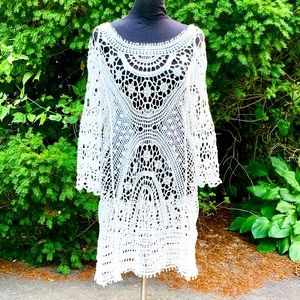 Unbranded Cotton Knit Lace Coverup